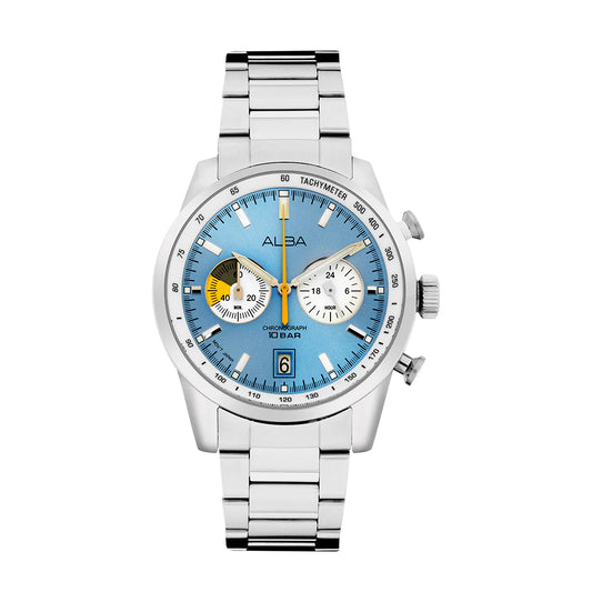 ALBA Sky Blue + White Dial Chronograph Men's Watch A4B011X1