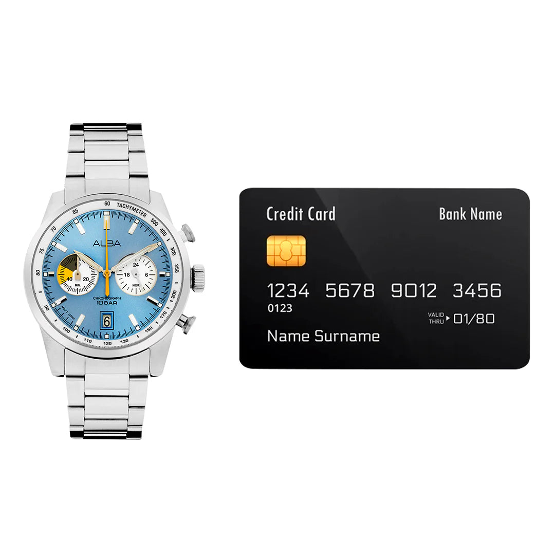 ALBA Sky Blue + White Dial Chronograph Men's Watch A4B011X1