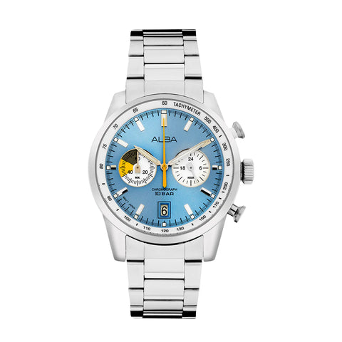 ALBA Sky Blue + White Dial Chronograph Men's Watch A4B011X1 - Buy Now at Sai Creations Watches