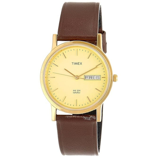 Timex Men Champagne Round Dial Analog Watch - A501
