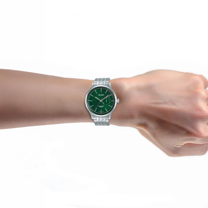 ALBA Matrix Time Carbon Green Dial Trend Men's Watch A5B001X1