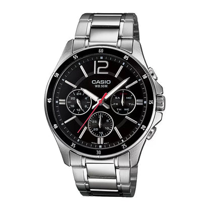 Casio ENTICER MEN MTP-1374D-1AVDF - A832 Silver Multi-Dial - Men's Watch