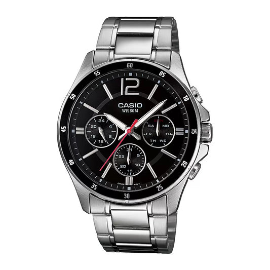 Casio ENTICER MEN MTP-1374D-1AVDF - A832 Silver Multi-Dial - Men's Watch