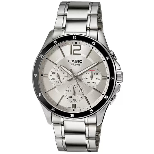 Casio ENTICER MEN MTP-1374D-7AVDF - A833 Silver Multi-Dial - Men's Watch