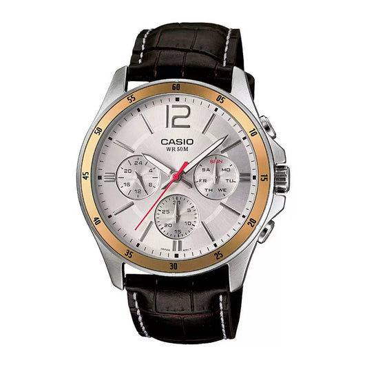 Casio ENTICER MEN MTP-1374L-7AVDF - A835 Brown Leather - Men's Watch
