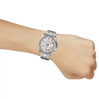 ENTICER MEN  MTP-1375D-7AVDF Silver Multi-Dial Watch A837