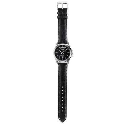 ENTICER MEN  MTP-1381L-1AVDF Black Leather Watch A844