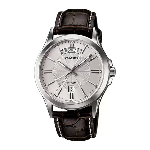ENTICER MEN  MTP-1381L-7AVDF Brown Leather Watch A845 - Buy Now at Sai Creations Watches