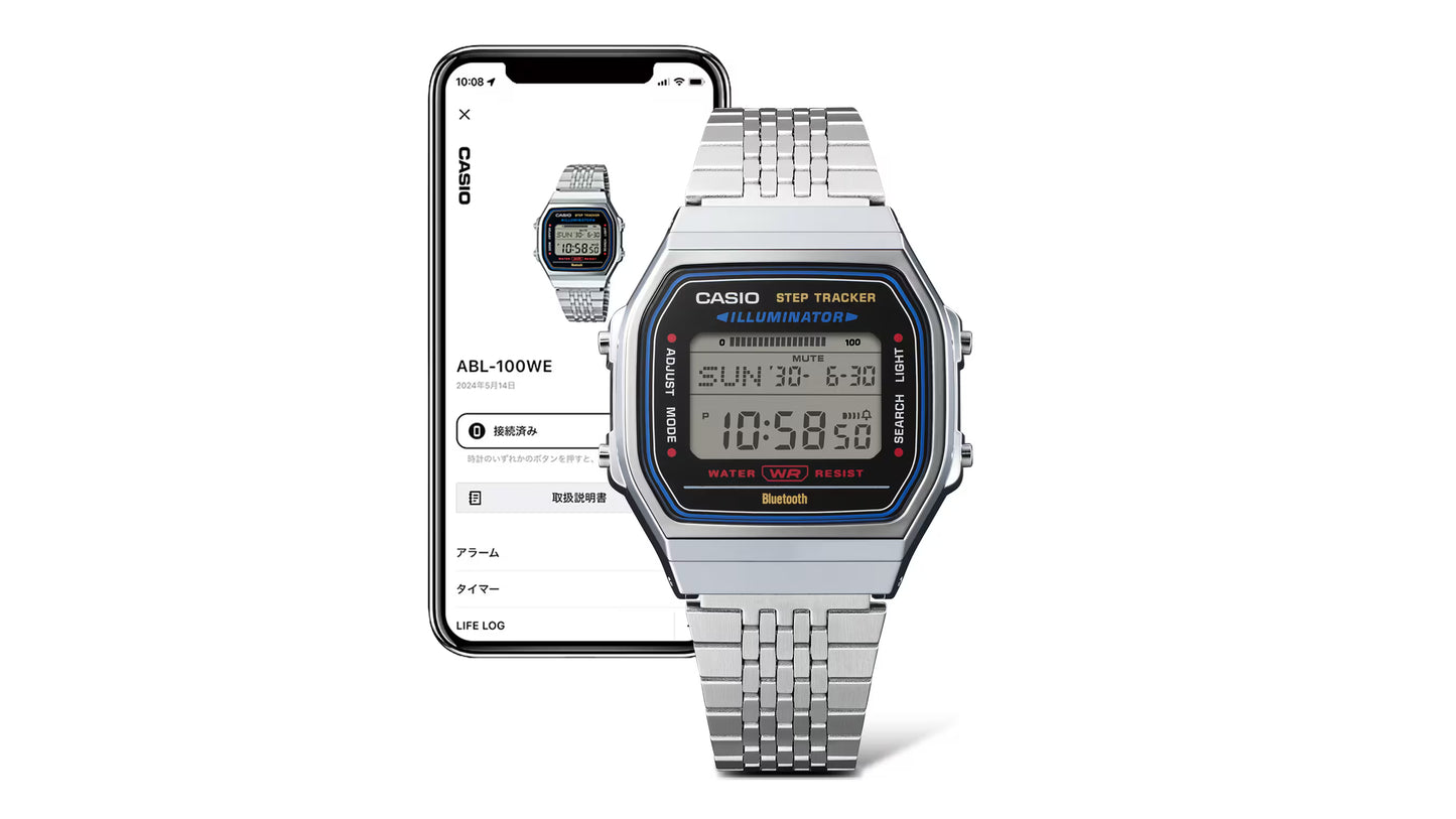 Casio VINTAGE ABL-100WE-1A Digital Watch with World Time - D365