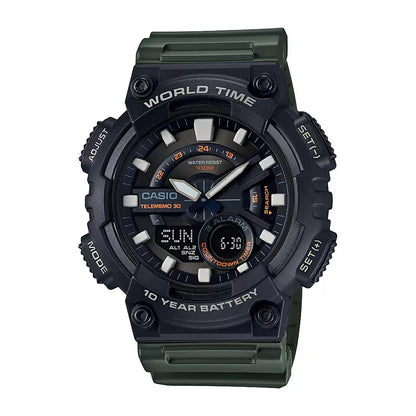 Casio YOUTH AEQ-110W-3AVDF - AD223 Green Analog-Digital - Men's Watch
