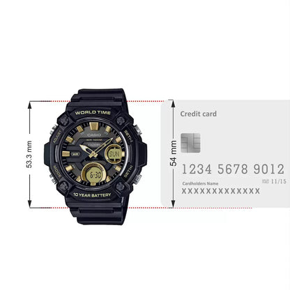 Casio YOUTH AEQ-120W-9AVDF - AD264 Black Analog-Digital - Men's Watch