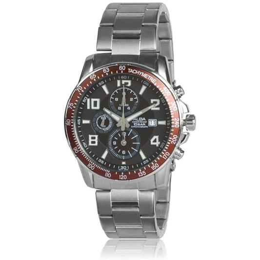 ALBA Quartz Black Dial Analog Stainless Steel Men's Watch AF8Q61X1