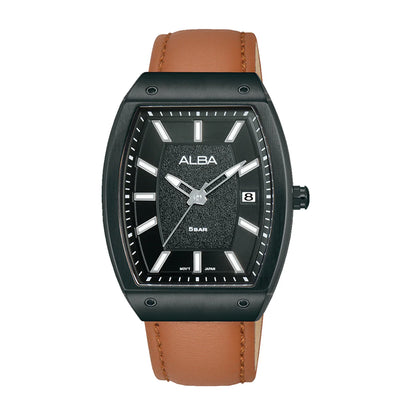 ALBA Stardust Black Dial With brown leather strap Men's Watch - AG8N19X1