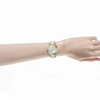 ALBA 34mm Silver-White Dial with Gold Bezel Women's Watch AG8Q36X1