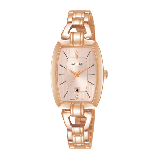 ALBA Light pink patterned dial Ladies Watch - AH7AU4X1