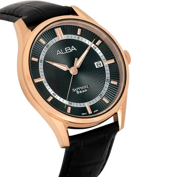 ALBA Rose Gold Midnight Black Ladies Watch AH7BR0X1