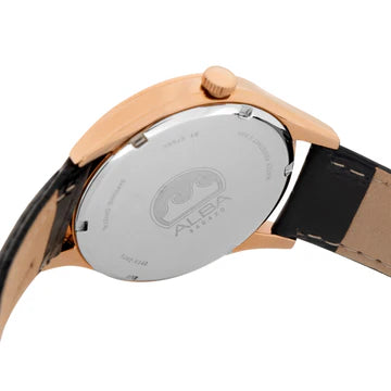 ALBA Rose Gold Midnight Black Ladies Watch AH7BR0X1