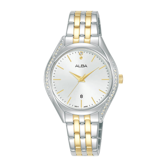 ALBA white dial Analog Stainless Steel Women's Watch AH7BT3X1