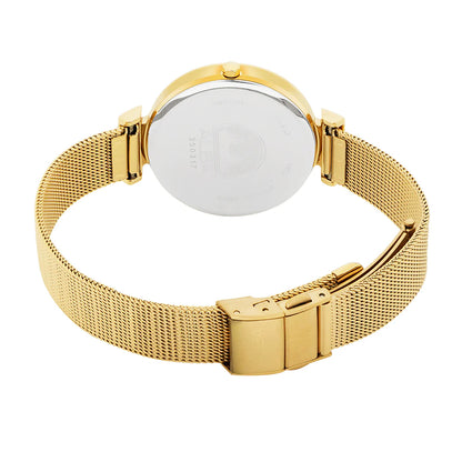 ALBA Silver Shimmer Dial With Gold Strap Ladies Watch AH7CA2X1