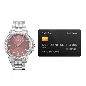 ALBA Foxy Brown Dial Ladies Watch with Crystals  AH7CX5X1
