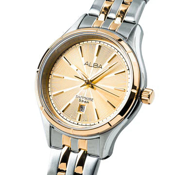 ALBA  Golden Poppy Patterned Dial Ladies Watch AH7CY2X1
