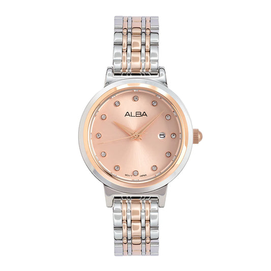 ALBA Peach Dial Dual Tone Analog Women's Watch AH7EA2X1