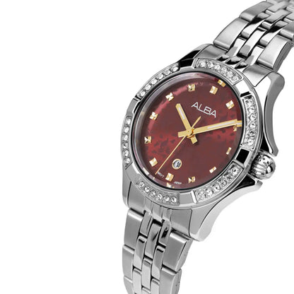 ALBA Quartz Maroon Dial Signa Analog Women's Watch AH7EE1X1