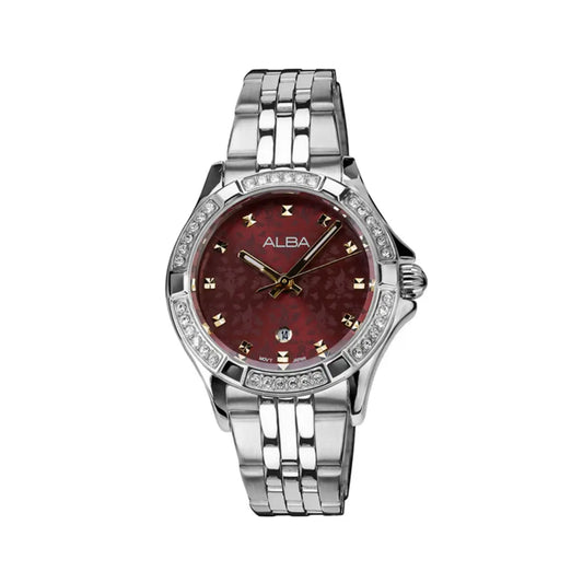ALBA Quartz Maroon Dial Signa Analog Women's Watch AH7EE1X1