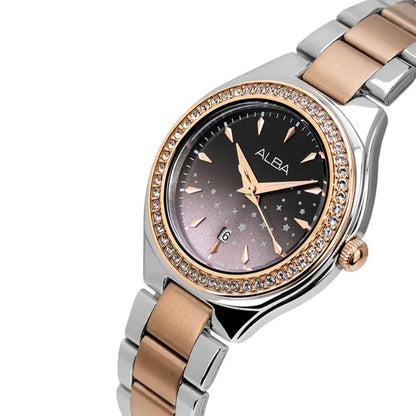ALBA Stardust Elegance Black Dial Analog Women's Watch AH7ET6X1