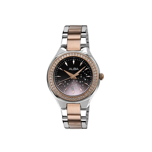 ALBA Stardust Elegance Black Dial Analog Women's Watch AH7ET6X1