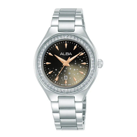 ALBA Quartz Fashion Black Dial Analog Women's Watch AH7ET9X1