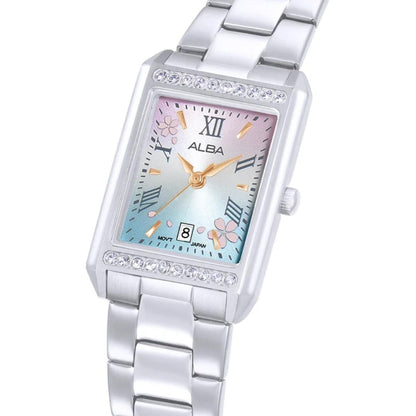 ALBA Sakura Pink Rectangular Dial Analog Women's Watch AH7FA1X1