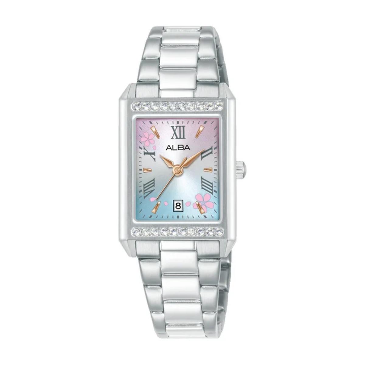 ALBA Sakura Pink Rectangular Dial Analog Women's Watch AH7FA1X1