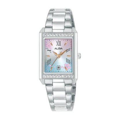 ALBA Sakura Pink Rectangular Dial Analog Women's Watch AH7FA1X1