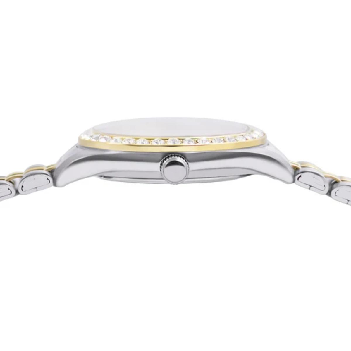 ALBA Crystal Bezel White Dial Analog Women's Watch AH7FD8X1