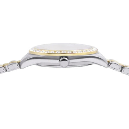 ALBA Crystal Bezel White Dial Analog Women's Watch AH7FD8X1