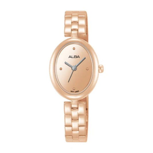 ALBA Rose Gold Oval Dial Analog Women's Watch AH8916X1
