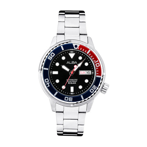 ALBA Blue-Red Rotating Bezel Automatic Men's Watch - AL4247X1 - Buy Now at Sai Creations Watches