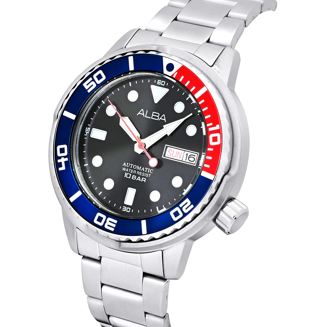 ALBA Blue-Red Rotating Bezel Automatic Men's Watch - AL4247X1