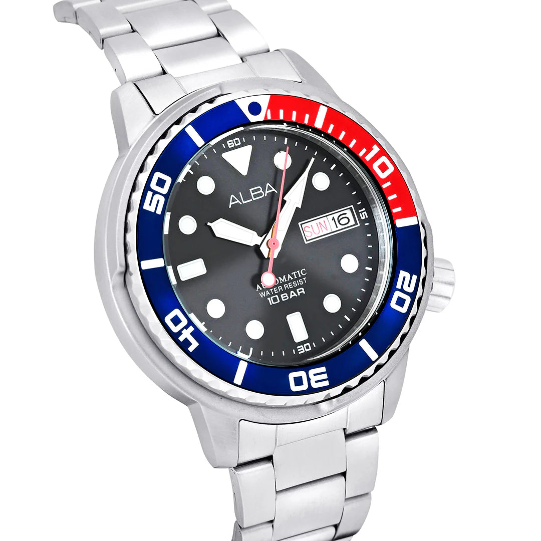 ALBA Blue-Red Rotating Bezel Automatic Men's Watch - AL4247X1