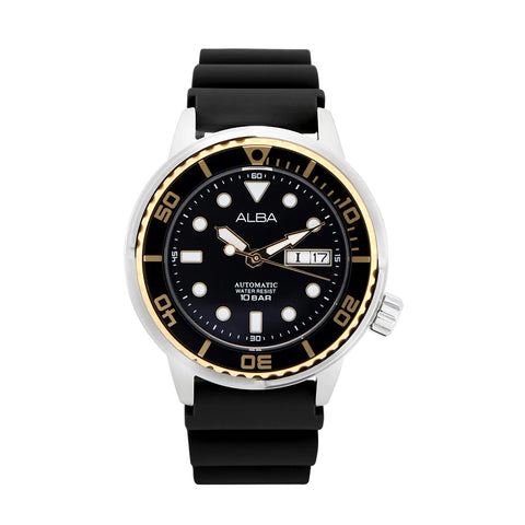 ALBA Mechanical Black Rotating Bezel Automatic Men's Watch - AL4250X1 - Buy Now at Sai Creations Watches