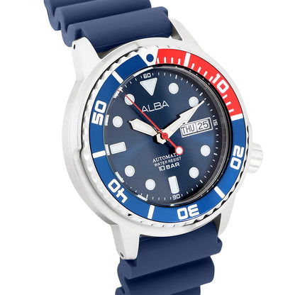 ALBA Mechanical Blue-Red Rotating Bezel Automatic Men's Watch - AL4251X1