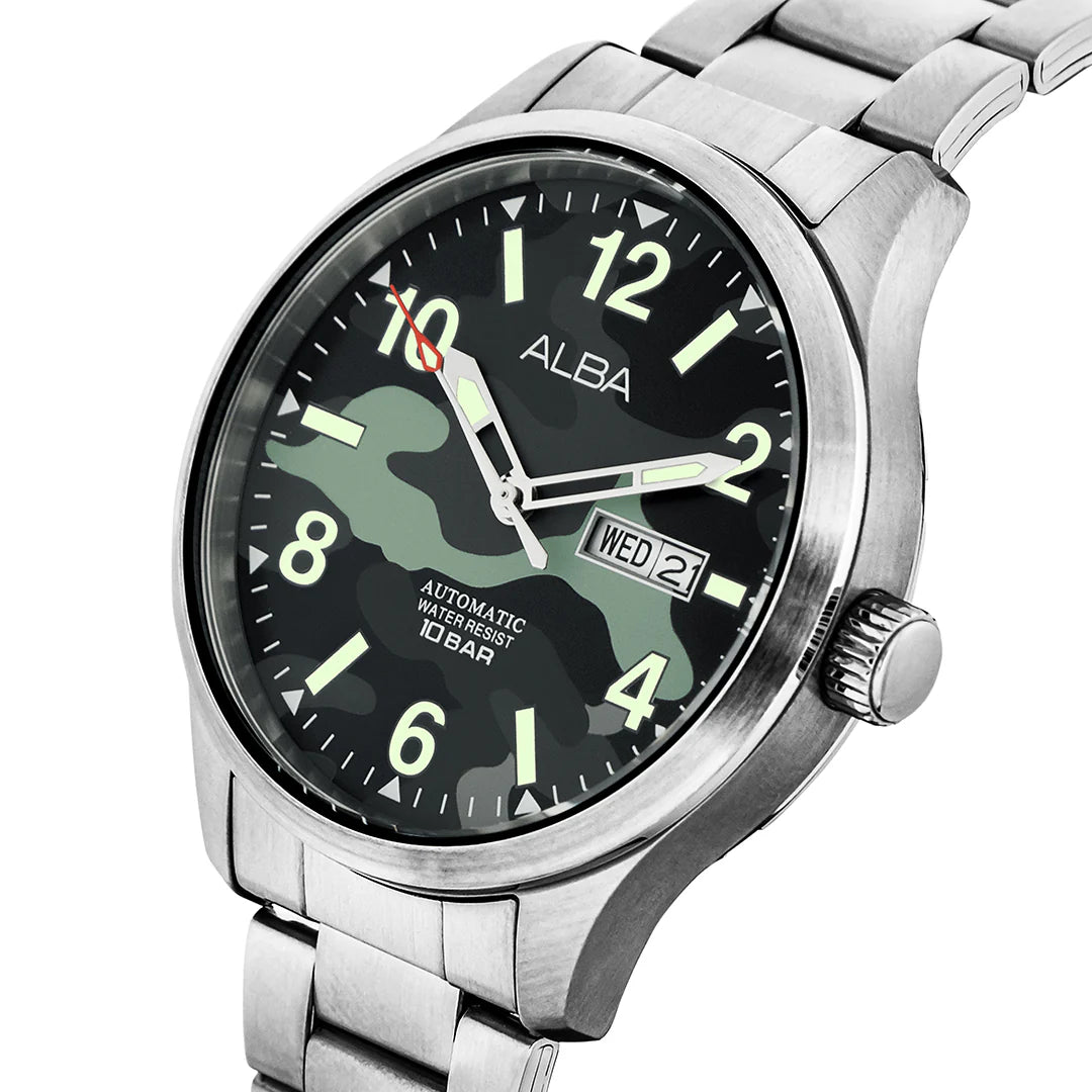 ALBA Mechanical Black Camouflage Dial Automatic Men's Watch - AL4275X1