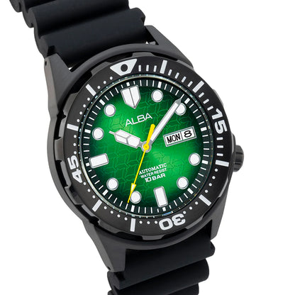 ALBA Green Dial With Black Silicone Strap Automatic Men's Watch - AL4445X1