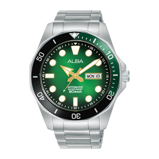 ALBA Mechanical Green+Black Gradation Dial Automatic Men Watch AL4537X1