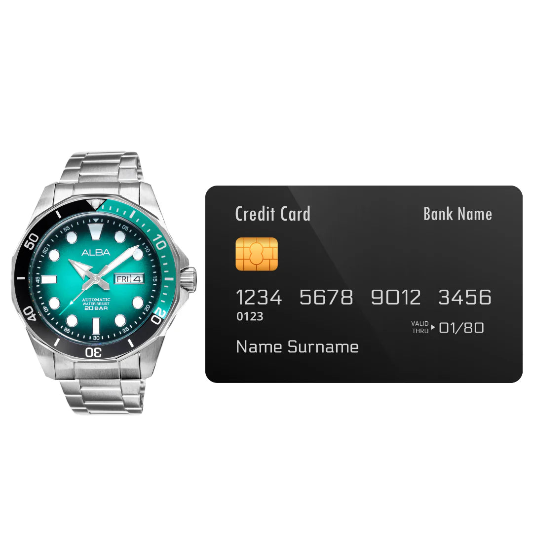 ALBA Turquoise Black Gradation Dial Automatic Men Watch AL4545X1
