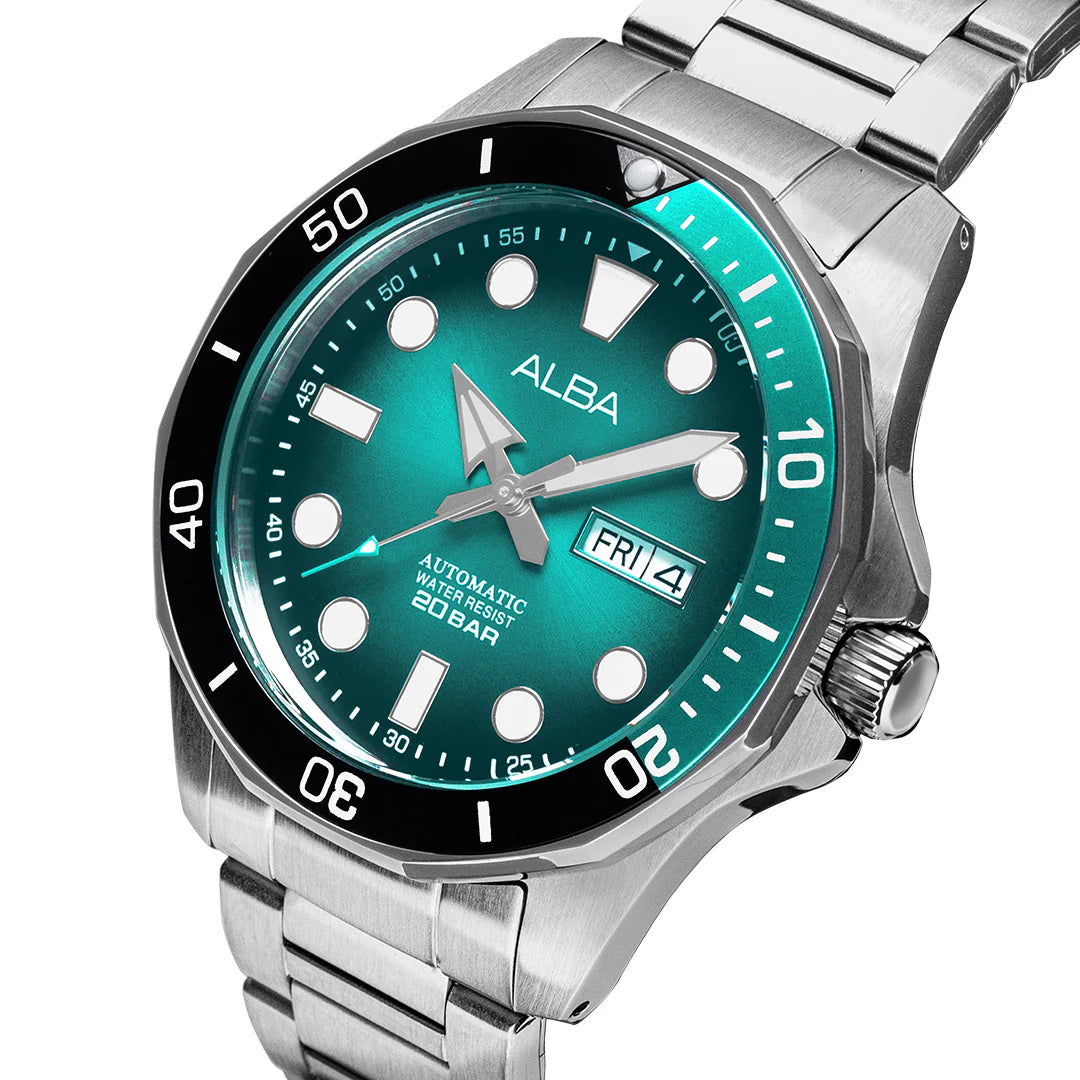 ALBA Turquoise Black Gradation Dial Automatic Men Watch AL4545X1