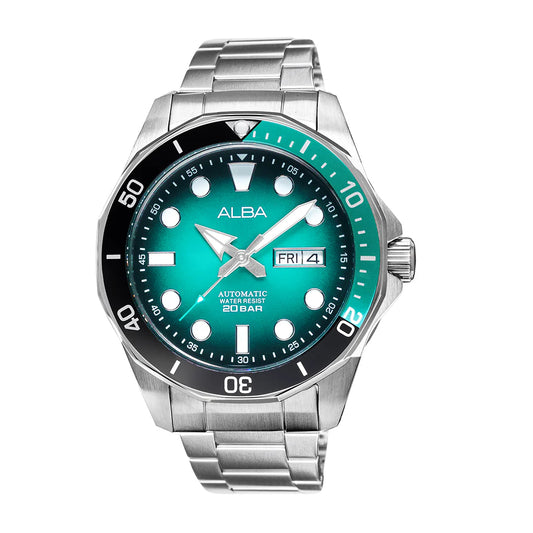 ALBA Turquoise Black Gradation Dial Automatic Men Watch AL4545X1