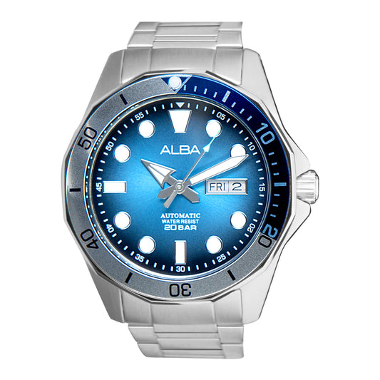 ALBA Light Blue & Black Gradation Dial Automatic Men Watch AL4549X1