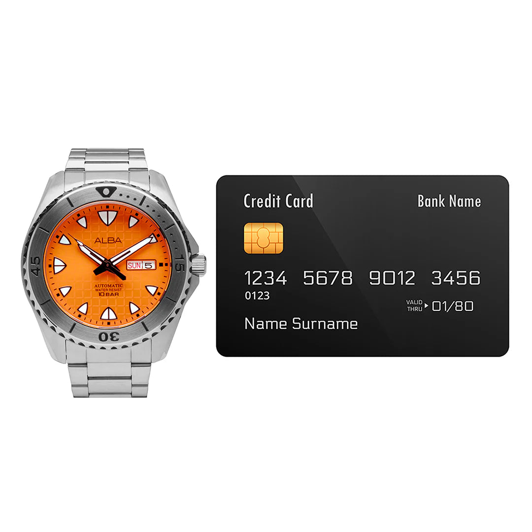 ALBA Orange Patterned Dial Automatic Men Watch AL4581X1